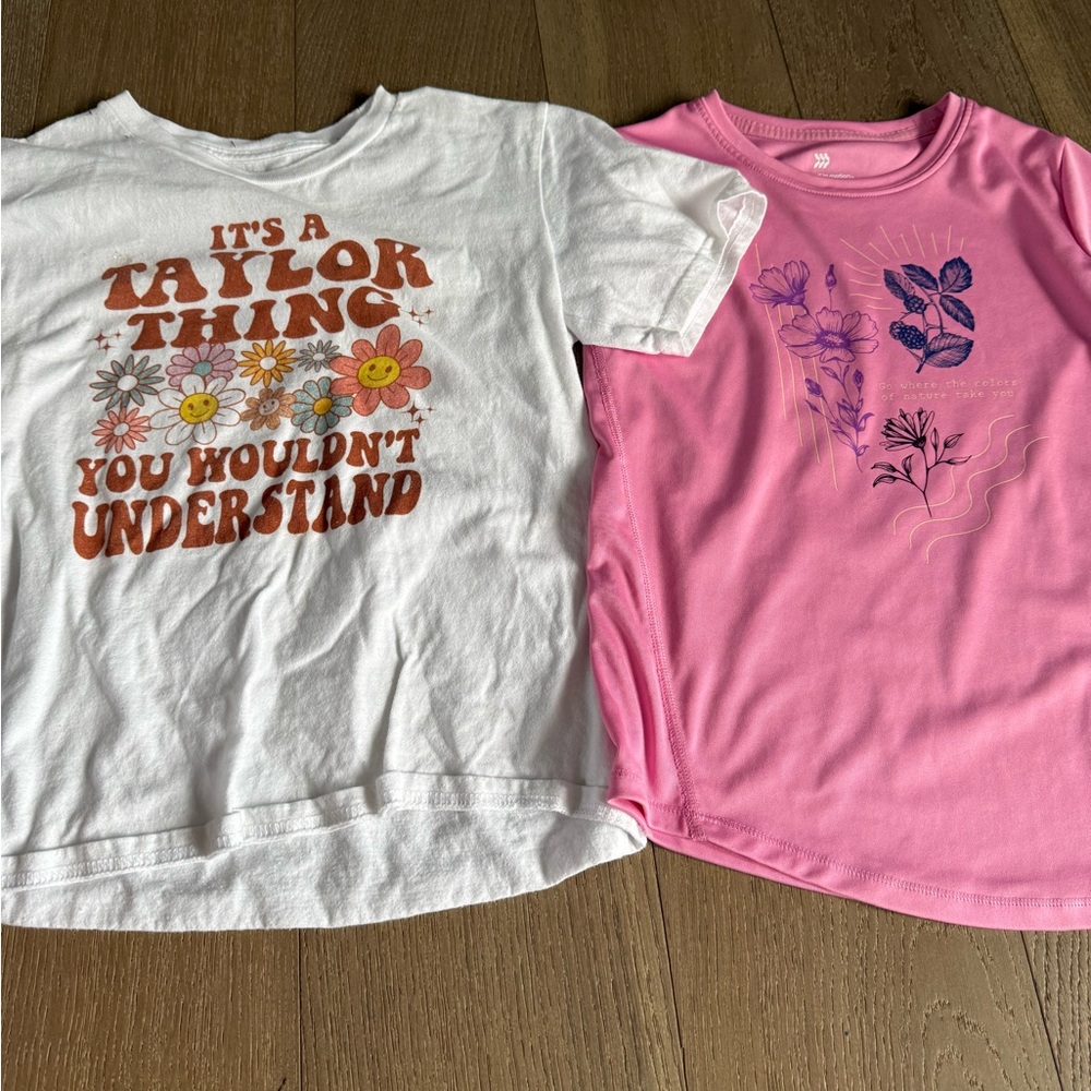 Taylor Kids White Floral Graphic Tee